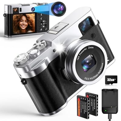 5K Digitale Camera met 48MP Dubbele Lens en 2,8 inch Scherm voor Vloggen en Selfies
