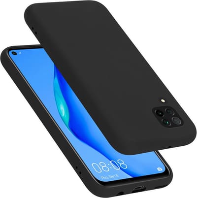 Cadorabo Hoesje geschikt voor Huawei NOVA 6 SE / P40 LITE / NOVA 7i in LIQUID ZWART - Beschermhoes gemaakt van flexibel TPU silicone Case Cover