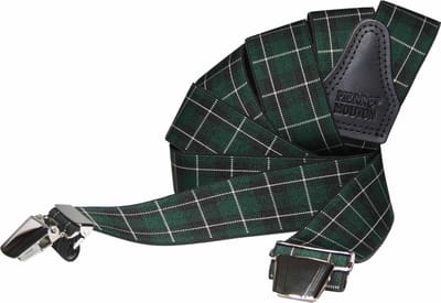 Pierre Mouton Tartan Bretel - Bretels - Volwassenen - Heren - Donkergroen - 120cm - 3 brede clips - M - L