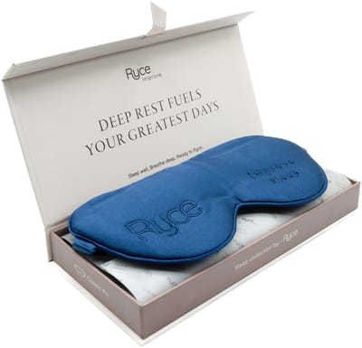 Ryce® Zijden Slaapmasker - Oogmasker - Vrouwen & Mannen - Cadeau - Blauw