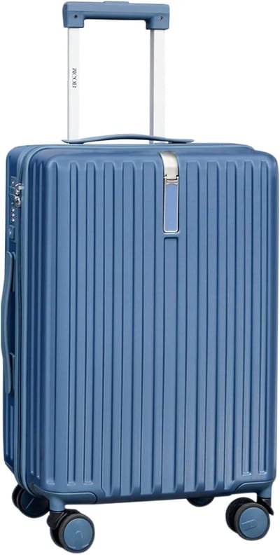 SnelShoppen - Handbagage Trolley Koffer 55 cm - Waterdicht, Lichtgewicht, Krasbestendig, 100% Polycarbonaat, Blauw, Ideaal voor Vliegtuigreizen, Weeke