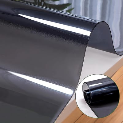 Tafelhoes Protector - Tafelkleed Beschermer - Tafel Beschermen - Duurzaam PVC Materiaal - 90 x 180 cm - Transparant Zwart