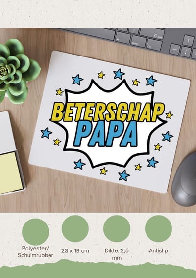 Akyol - beterschap papa Muismat - Beterschap - een papa die ziek is of iets gebroken heeft - cadeau voor zieke vader - ziek - koorts - snel beter worden - cadeau - beterschap cadeau - kado - gift - geschenk - 23 bij 19 cm