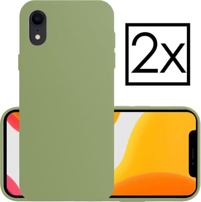 Hoesje - 2 Stuks - Geschikt voor Apple iPhone XR - Sterk & Shockproof - Case Siliconen - Back Cover - Telefoon Hoes - Groen