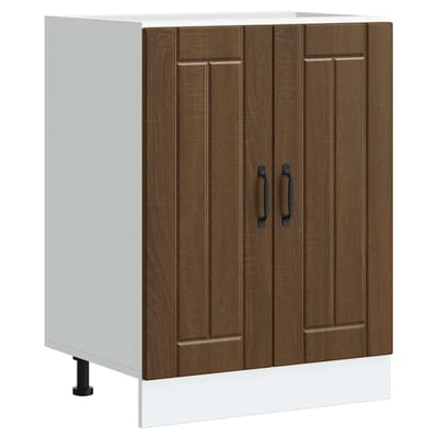 vidaXL - Spoelbakonderkast - Lucca - bewerkt - hout - bruin - eikenkleur
