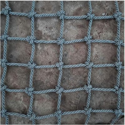Klimnet Kinderen Volwassenen - Oefennet Trainingsnet - Buiten Spelen - 8mm Touw 6cm Mesh - 1x4 Meter - Zwart