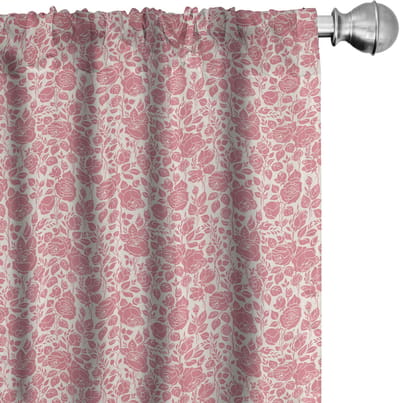 ABAKUHAUS koraalgordijnen – 2x75x225 cm – microvezelmateriaal – halfdonker
