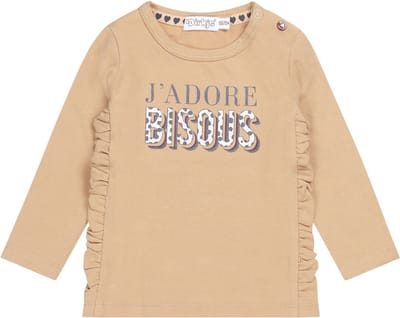 Dirkje Meisjes Longsleeve Tshirt Bisous Beige - 62