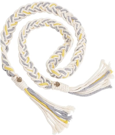 Dailygoods- Bruiloftskoord 160 cm - Vintage Katoenen Koord - Gouden Hartvormige Hanger - Feestdecoratie - Handceremonies - Lichtbruin Textiel - Trouwkoord