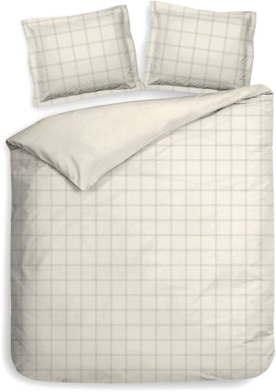 Heckettlane Dekbedovertrek Diamante - Bedlinnen - Tweepersoons - 200x200-220 cm - Off-White - Dekbedovertrek van 100% Katoen-Satijn