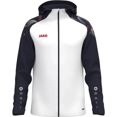 Jako Sonic Jas Met Kap Kinderen - Wit / Marine / Rood | Maat: 140