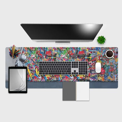 Groot Bureauonderlegger Kunst Werk - Krasbestendig en Anti-slip - 120x40 cm