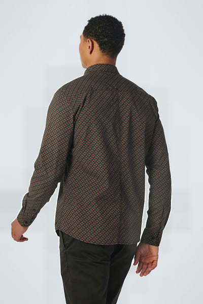 No Excess Shirt Stretch Allover Printed Caramel Maat: XXL | Casual Overhemden Outlet | Heren | Bruin