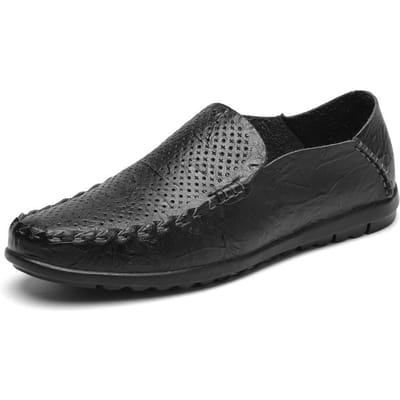 Herenschoenen grote maten Zomer Zakelijk Casual Leren Schoenen Holle Leren Sandalen Instappers 47 zwart