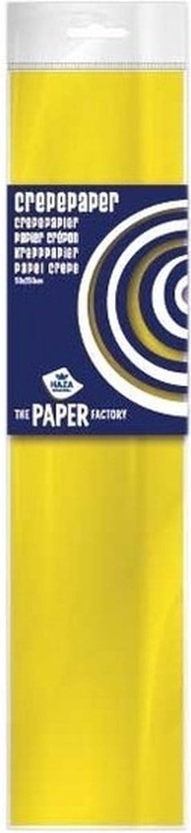 Crepe papier platte vellen - 5x - geel - 250 x 50 cm - Knutselen met papier - Knutselspullen