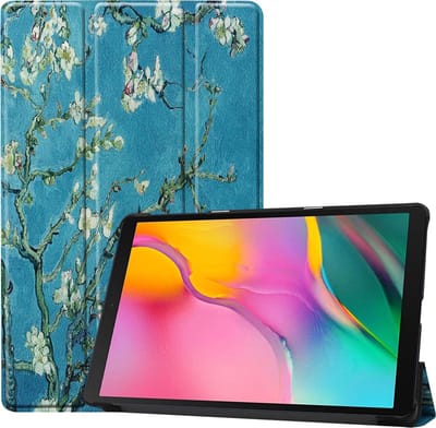 Hoesje - Geschikt voor Samsung Galaxy Tab A 10.1 (2019) - Dun & Stevig - Hardcover Book Case - Trifold Bookcase Hoes - Hard Cover - Tablethoes - Bloesem