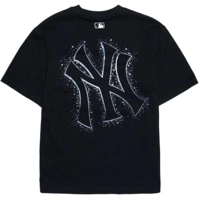 MLB New York Yankees SS25 Klassiek Effen Kleur Los Casual Mode Ademend Comfortabel Groot Logo Korte Mouw Ronde Hals T-shirt 3ATST0153-50BKS L gray
