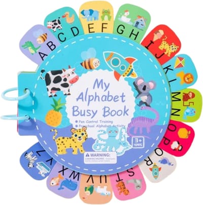DMG Supply Alfabet Speelboek - Engelstalig Busy Book - Montessori Speelgoed - Educatief Speelgoed - Letters en Dieren