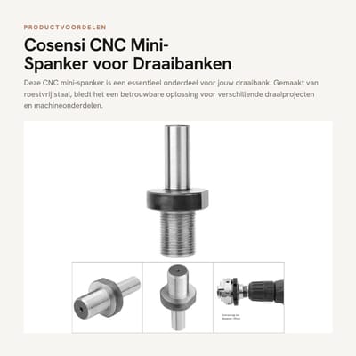 Dailygoods- Pleuel Roestvrij Staal M14*1 - CNC Mini-Spanker - Draaibank Onderdelen - Machineonderdelen - Kwaliteitsborging - Klantenservice - Spanstang