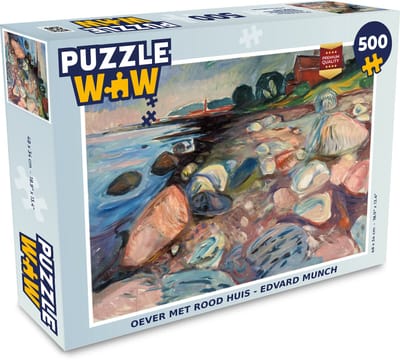 Puzzel Oever met rood huis - Edvard Munch - Legpuzzel - Puzzel 500 stukjes