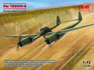 ICM Modelbouwpakket Vliegtuigen - 72290 Focke-Wulf Fw 189C / V6 - Duits Aanvalsvliegtuig Plastic - 1:72 - Modelbouw