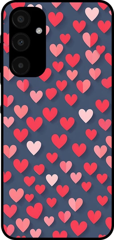 Smartphonica Telefoonhoesje Geschikt voor Samsung Galaxy A25 met Roze en Rode Hartjes Opdruk - TPU Backcover Case With Rosé and Red Heart Design geschikt voor Samsung Galaxy A25