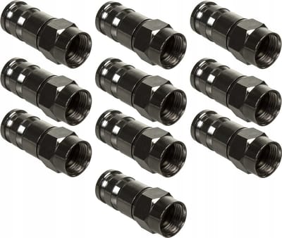 Maclean, F-connector, RG-6, Professional - Zwart, MCTV-916, 10 stuks