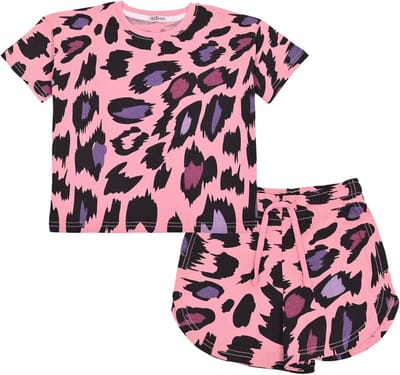Meisjes Korte Set met Luipaardprint - Zomer T-shirt en Korte Broek Set