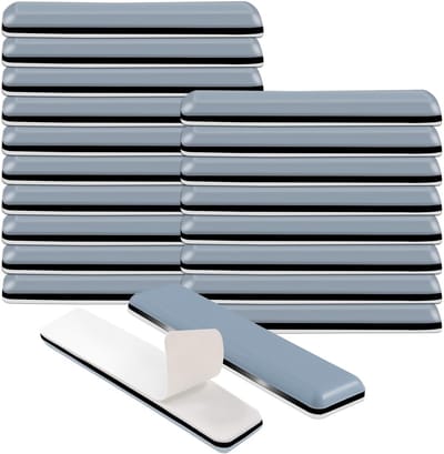 Set van 20 Zelfklevende PTFE Glijders voor Meubels - Teflon Vloerbeschermers in Grijs (70 x 19 mm) voor Krukken, Stoelen en Tafels