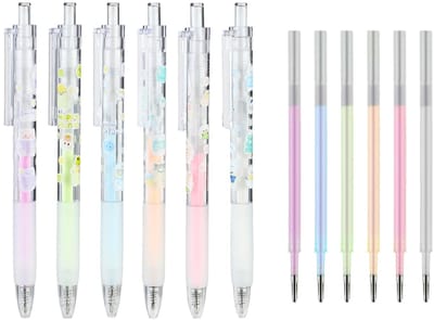 6 stuks sneldrogende lijmpennen, fijne punt zelfklevende pennen met 6 stuks vervangende navulling, vloeibare lijmsticks voor het maken van kinderkaarten, plakboeken, papierambachten