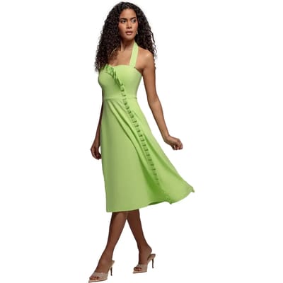 Halterjurk met blote rug voor dames Goddiva Midi