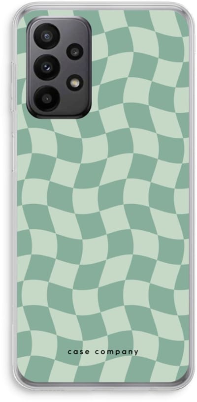 Case Company® - Hoesje geschikt voor Samsung Galaxy A23 hoesje - Grid Groen - Soft Cover Telefoonhoesje - Bescherming aan alle Kanten en Schermrand
