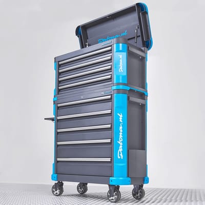 Datona® Gevulde gereedschapswagen met topkist XL - Premium serie - Blauw