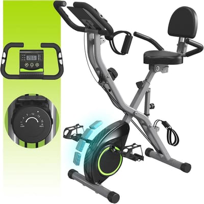 Indoor hometrainer voor senioren met 5-in-1 functies en 16 niveaus weerstand
