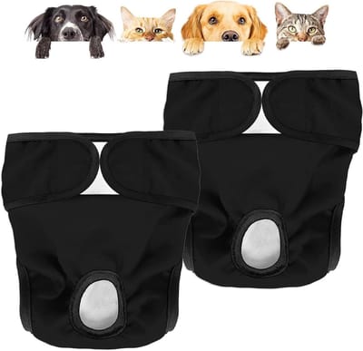Herbruikbare hondenluier set van 2, verstelbare en milieuvriendelijke luiers voor honden, ideaal voor zindelijkheidstraining en incontinentie (37-55cm)