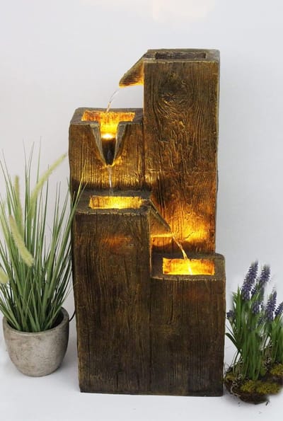 DD Waterornamenten voor Buiten - Waterval - Kamerfontein - Waterfontein Tuin - 75x35x75cm - Bruin