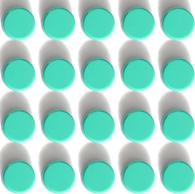 Ronde vlakke magneten voor whiteboards, sterke neodymium pin magneten - 20 stuks - 2 cm groen, ideaal voor kantoor en school