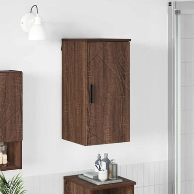 vidaXL - Badkamerkast - Bruin - Eiken - 30 - x - 31,5 - x - 61 - cm - Bewerkt - hout, - Metaal