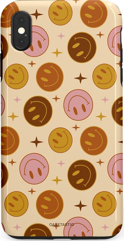 Casetastic Hoesje Geschikt voor Apple iPhone Xs Max - Stijlvolle Beschermende Duo-layer Case - Geluk