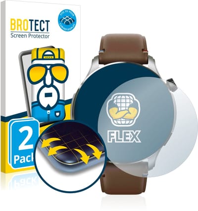 BROTECT - Screenprotector voor Huami Amazfit GTR 4 - Folie Beschermfolie transparant volledig dekking - 2 Stuks
