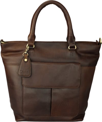Donkerbruine Leren Shopper Dames – Grote Handtas van Echt Leer – Ritsvakken & Lange Handvatten – Just Lioné Charlotte