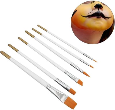 Set van 6 Nylon Verfkwasten voor Acryl, Waterverf, Olieverf en Bodypainting voor Cosplay en Halloween