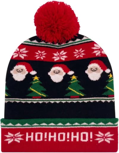 Livano Kerstmuts - Volwassenen - Kerst - Kertsman - Winter - Warm - Christmas - Zwart/Rood Kerstboom