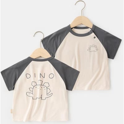 Babykleding Casual Modal T-shirt met korte mouwen Zomerkleding voor Jongens en Meisjes Baby Kinderen Zomer Tops met halve mouwen 120cm white