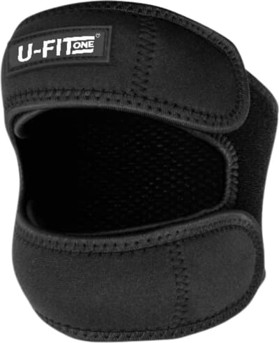 U Fit One 1 Stuk Dubbele Knie Brace - Dubbele Patellaband - Knieband - Verstelbaar Knie Brace - Patella riem knie - Patellabrace - Knee Protection - Knie Support - Fitness - Zwart