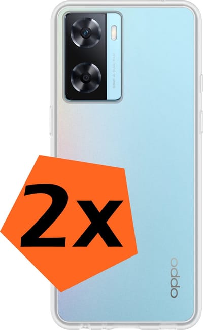Hoes - 2 Stuks - Geschikt voor OPPO A57 - Sterk & Shockproof - Case Siliconen - Back Cover - Telefoon Hoes - Transparant