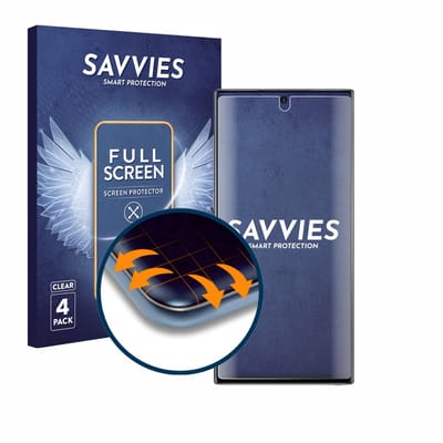 Savvies - Screenprotector voor Samsung Galaxy Note 10 - Folie Beschermfolie transparant volledig dekking 4 Stuks