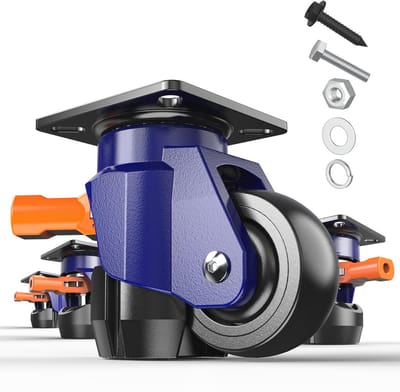 Premium nivelleringsrol met ratelgreep - Heavy duty wielen voor zware meubels en werkbanken