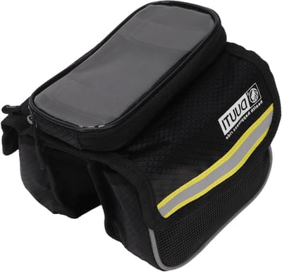 Waterdichte Fietstas voor het Frame, Grote Capaciteit Fietstas voor Telefoon, Nylon Fietstas voor Mobiele Telefoons van 3.5-4.8 Inch (Geel)