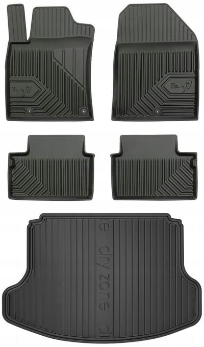 FROGUM 77 Set Automatten en Kofferbakmat - Geschikt voor HYUNDAI i30 III N Performance Liftback (vanaf 2017) - TPE Rubber - Zwart